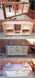 DIY Pallet Sink with Cabinet