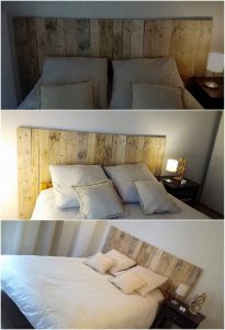 Pallet Bed Headboard with Lights