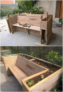 Pallet Bench with Planter