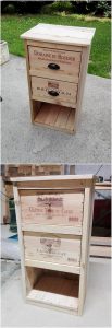 Pallet End Table with Drawers