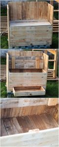 Pallet Seat with Drawers