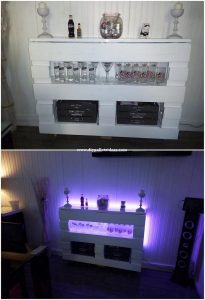 Pallet Bar Table with Lights