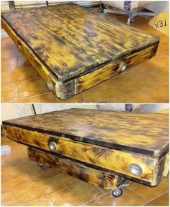 Pallet Coffee Table on Wheels