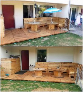 Pallet Couch with Garden Terrace