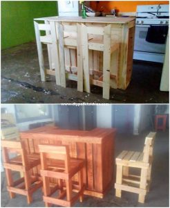 Pallet Counter Table and Chairs