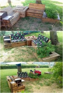 Pallet Garden Furniture with Planter