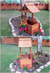 Pallet Wishing Well Planter