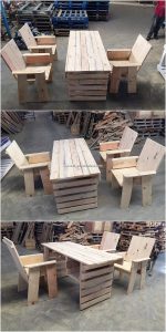Pallet Table and Chairs