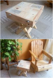 Pallet Table and Chair