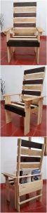 Pallet Chair with Book Storage