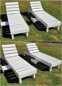 Pallet Sun Loungers with Drawers