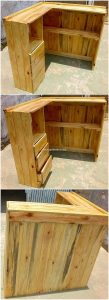 Pallet Counter Table with Drawers