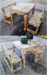 Pallet Outdoor Table and Benches