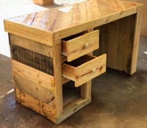 Pallet Desk Table with Drawers