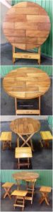 Pallet Folding Table and Stools