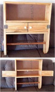 Pallet Wall Shelf with Cabinet