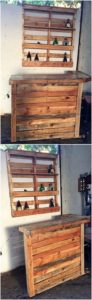 Pallet Bar Counter Table and Wine Rack
