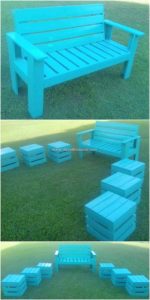 Pallet Garden Bench and Tables or Stools