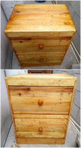 Pallet Side Table with Drawers