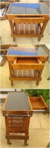 Pallet Table with Drawer