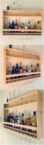 Pallet Wine Rack with Glass Holders
