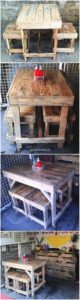 Wood Pallet Table and Stools