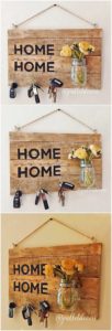 Pallet Wall Decor with Key Rack
